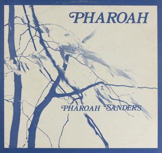 Album cover for Pharoah Sanders - Pharoah (Deluxe Edition) by Tandem Coffee Roasters, with blue tree branch outlines on cream and blue stylized text—echoing the serene atmosphere of “Harvest Time.”.