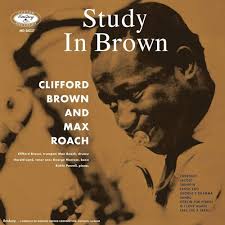 Clifford Brown - Study In Brown by Tandem Coffee Roasters features a sepia-toned trumpeter and bold white text, highlighting classics like Cherokee and Sandu.